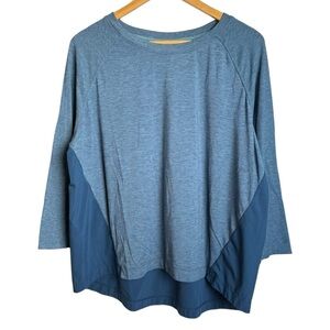 Champion C9 Duo Dry Airo Shirt Women XL Blue Breathable Athletic Woven Workout